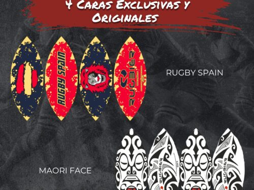 PACK 2 -  4 llaveros:  RUGBY SPAIN  (2 uds)+ MAORI FACE (2uds)